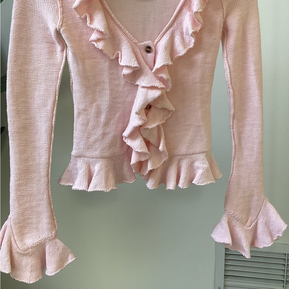 LPA pink ruffled long sleeve top - Picture 3 of 3
